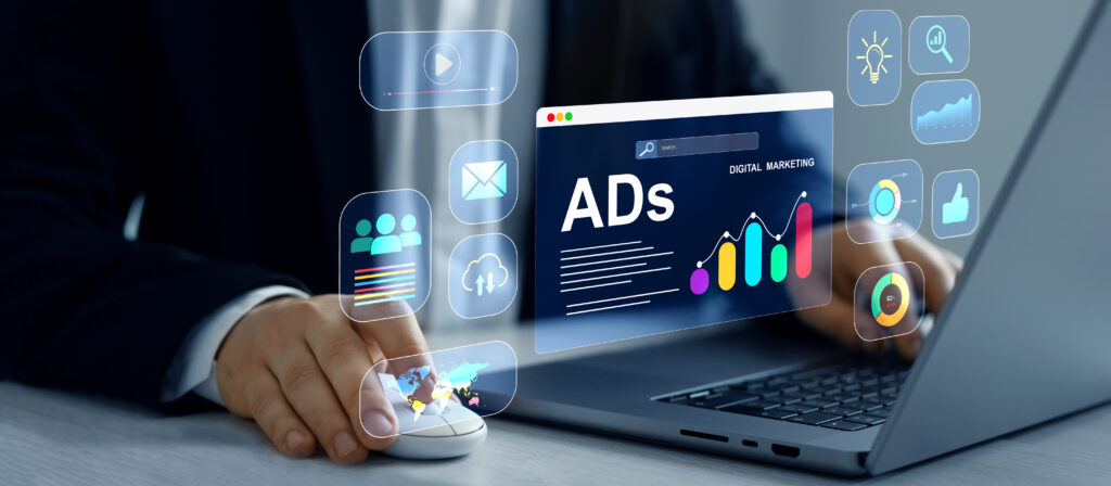 Digitales Marketing zur Produktpromotion über soziale Medien, E-Mail, Websites und Suchmaschinen, mit Fokus auf die Entwicklung von Zielen und organischem Traffic für große Verkäufe